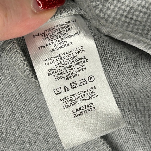 ANN TAYLOR Gray White Houndstooth Wide Leg Trouser Pants Women Plus 18 Career - Picture 7 of 9